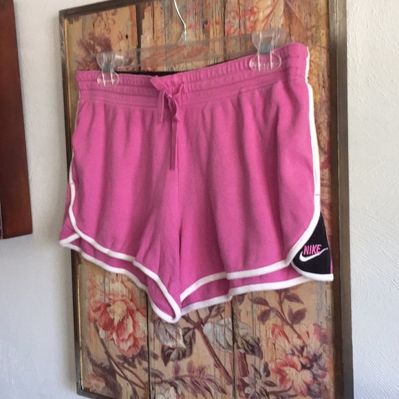 NIKE SHORTS 💯% COTTON STRETCH WORKOUT RUN GYM SHORTS 70s HEM RETRO M - Picture 8 of 8